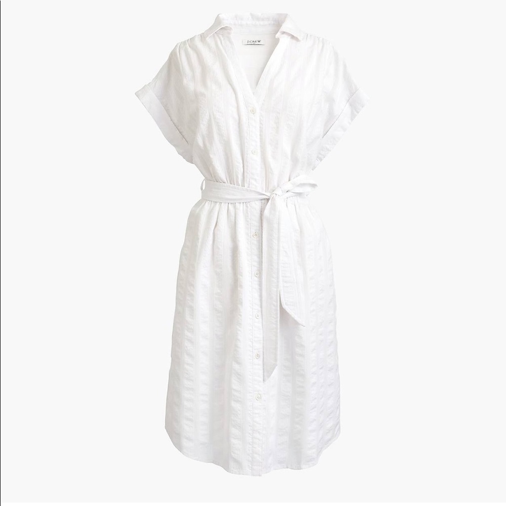 J. Crew Cotton Button Shirtdress Tie waist